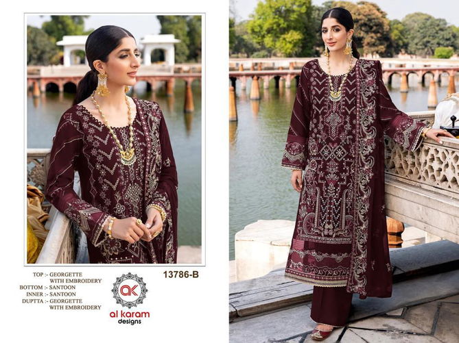 Al Karam 13786 Georgette Salwar Suits Catalog
